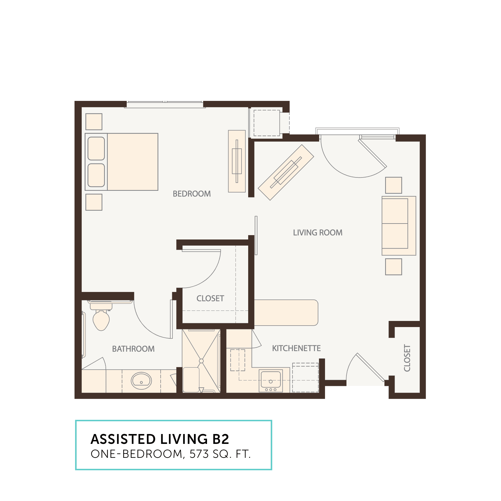 One Bedroom Deluxe floor plan