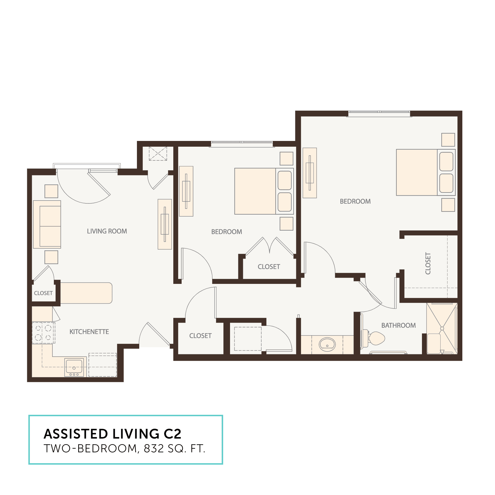Two Bedroom Deluxe floor plan