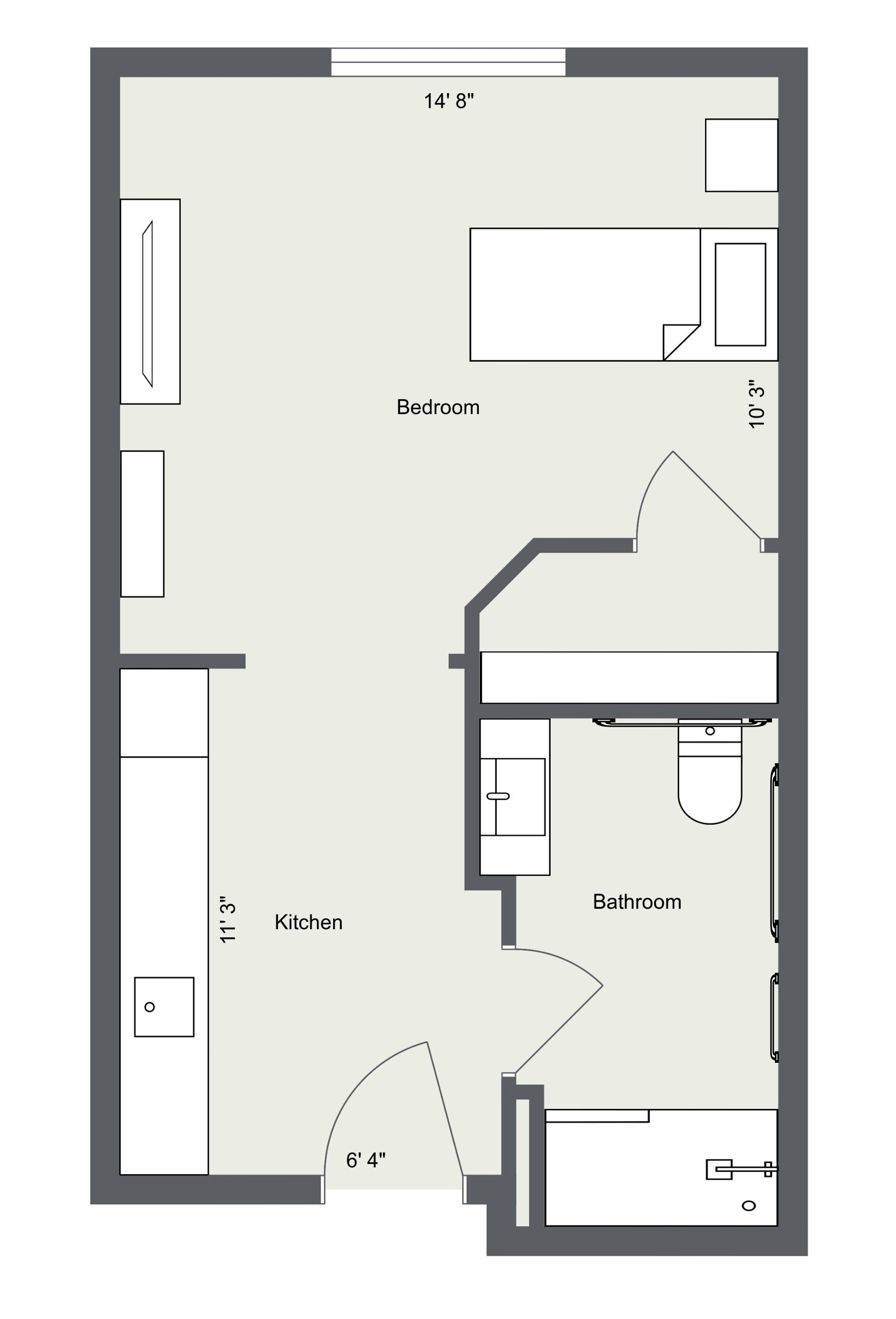 Studio 6 floor plan
