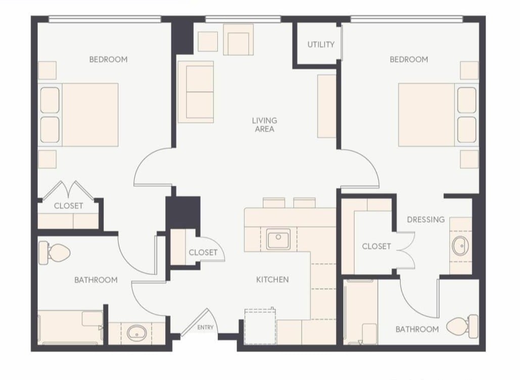Two Bedroom floor plan